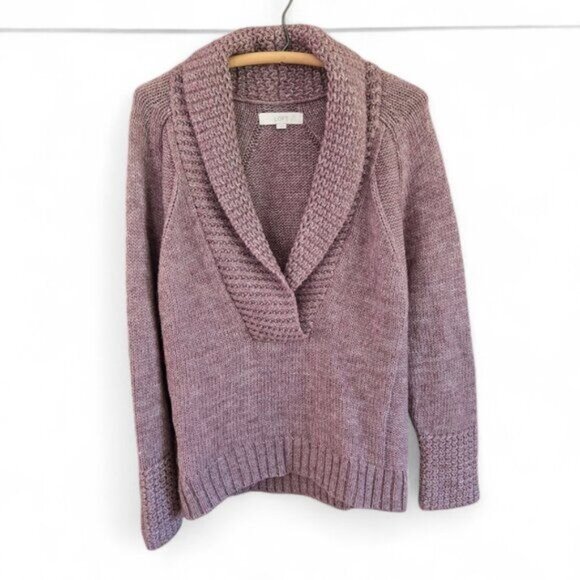 LOFT Sweaters - LOFT Large Womens Heather Purple Alpaca Blend Shawl Collar Sweater